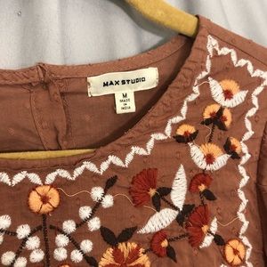 Max Studio Ballon-sleeve Cotton Blouse Sz M